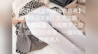 【颜值网红女神难得收费秀】C罩杯极品美乳，又大又圆，一线天馒头逼，站在椅子上掰穴，里面已经很湿，一直叫爸爸很诱人